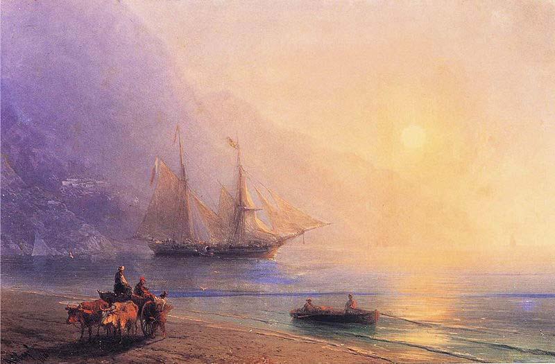 Ivan Aivazovsky Loading Provisions off the Crimean Coast oil painting picture